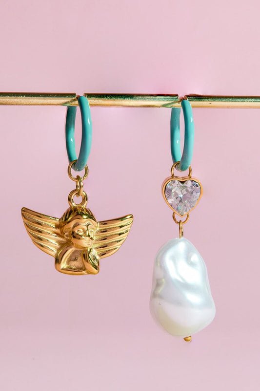 Angel Baby Charm Dangle Earrings Earrings mure + grand 
