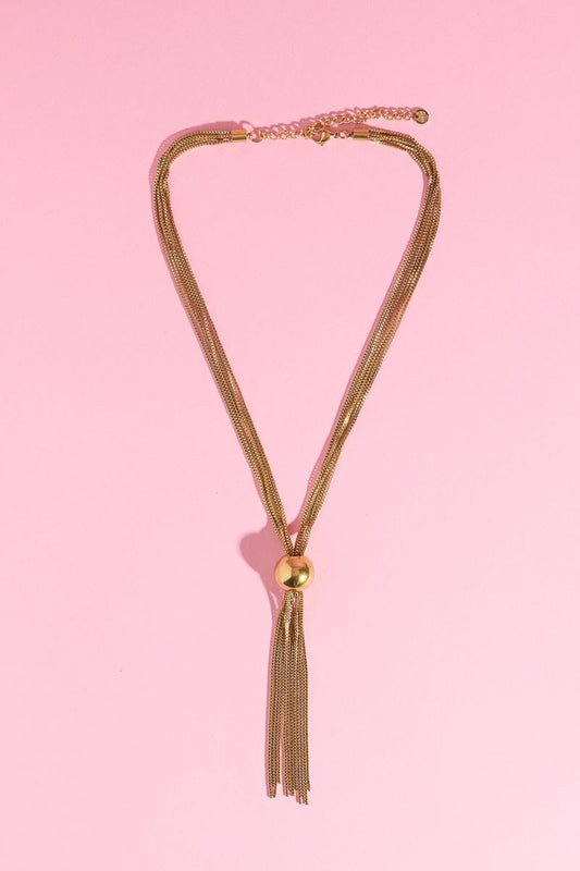 Ball Decor Y Shaped Necklace Necklaces mure + grand 