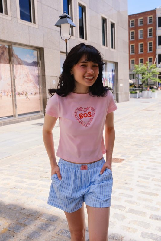Boston Heart Graphic Baby Tee Baby Tee mure + grand 