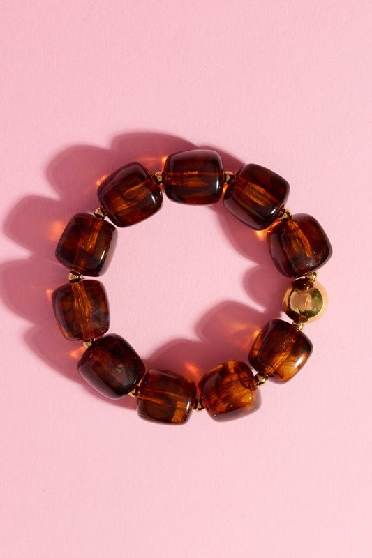 Desert Sand Chunky Beaded Resin Bracelet Bracelet mure + grand 