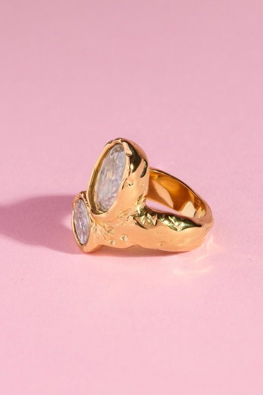 Double Oval Cut Stacking Ring Rings mure + grand Gold 6 