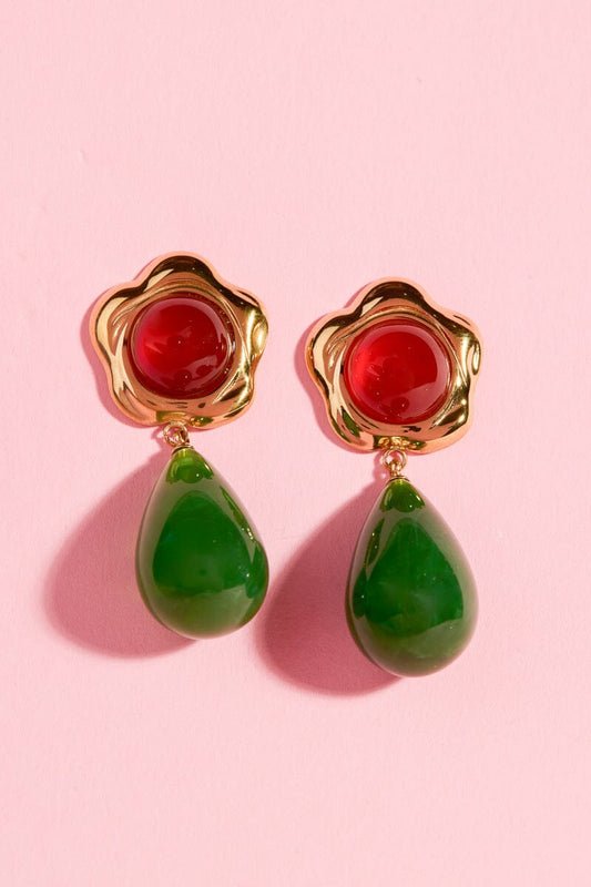Emerald & Agate Dance Statement Earring Earrings mure + grand 