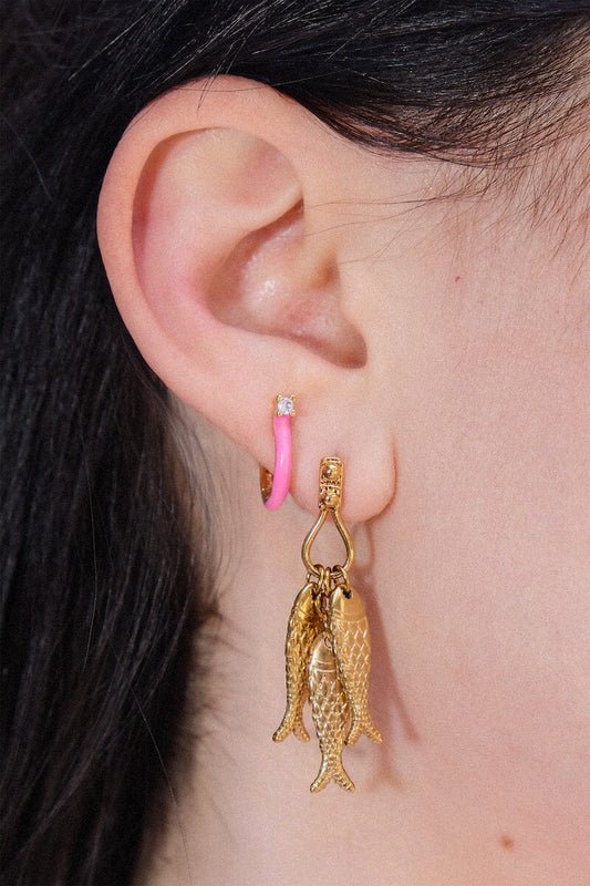 Fishing Charm Dangle Earrings Earrings mure + grand 
