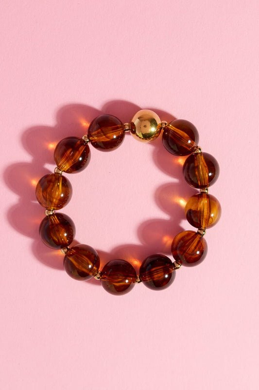 Honey Glaze Beaded Resin Bracelet Bracelet mure + grand 