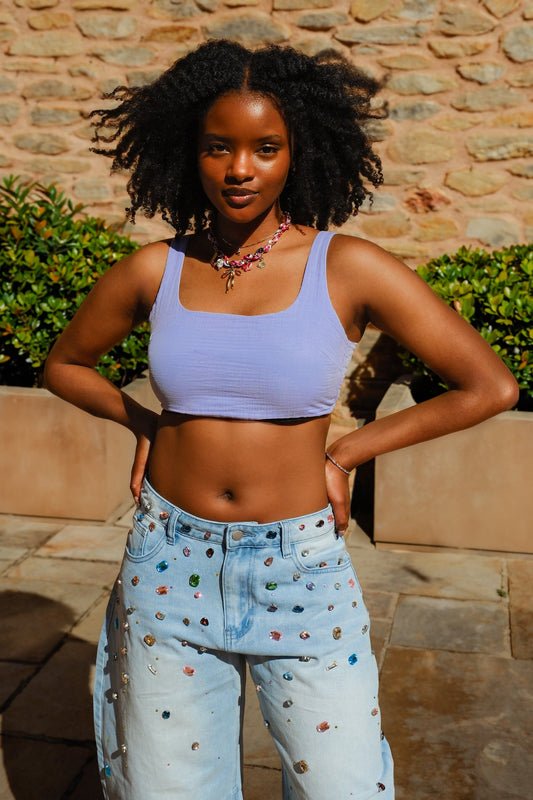Leah Crop Top Clothing Mure + Grand Lavender S/M 