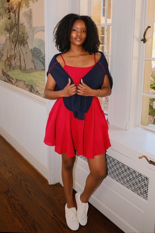 Leilana A Line Mini Dress Clothing Mure + Grand Cherry XS 