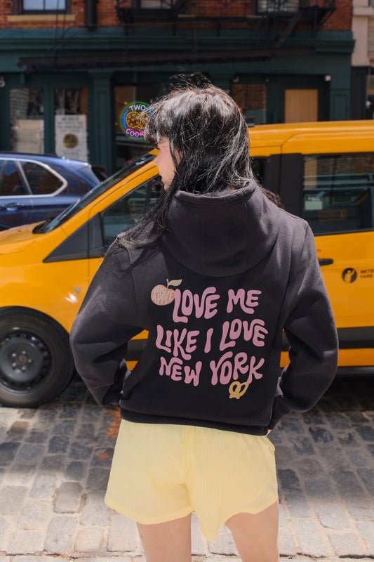 Love Me Like I Love New York Crop Graphic Hoodie (Black) Hoodie mure + grand Classic Hoodie XXS / Tween 