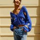 New York Puff Cardigan Sweater mure + grand 