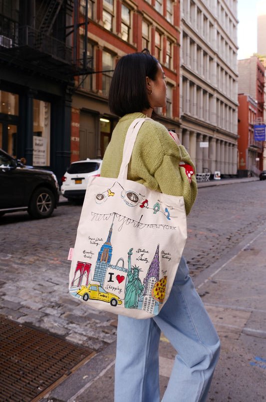 NY Illustration Tote Bag Canvas Tote Bag mure + grand 