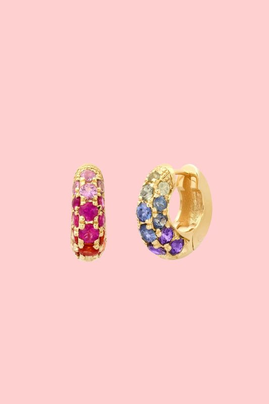 Poetry Of Colors Sterling Silver Huggies Earrings mure + grand 