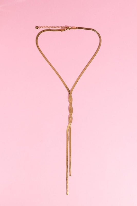 Spiral Y Shaped Necklace Necklaces mure + grand Gold 